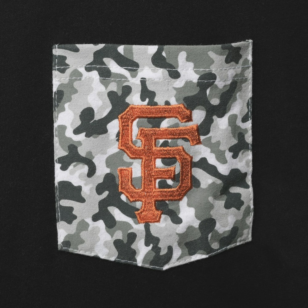 San Francisco Giants 5th & Ocean by New Era Brushed Camo Pocket T-Shirt - Black T-shirts
