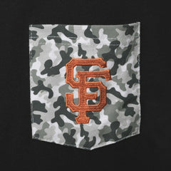 San Francisco Giants 5th & Ocean by New Era Brushed Camo Pocket T-Shirt - Black T-shirts