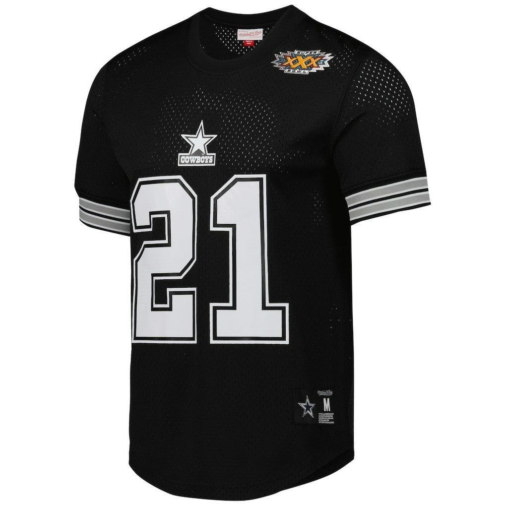 Deion Sanders Dallas Cowboys Retired Player Name & Number Mesh Top - Black Tops