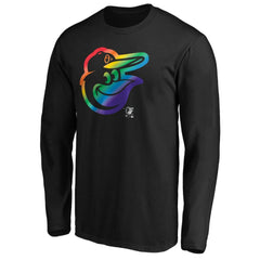 Baltimore Orioles Team Pride Logo Long Sleeve T-Shirt - Black T-shirts
