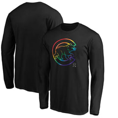 Chicago Cubs Team Pride Logo Long Sleeve T-Shirt - Black T-shirts