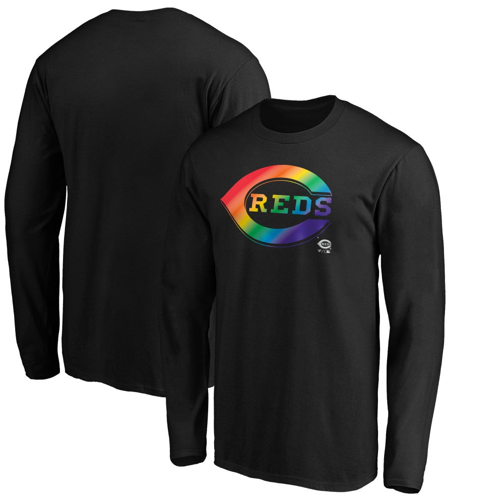 Cincinnati Reds Team Pride Logo Long Sleeve T-Shirt - Black T-shirts