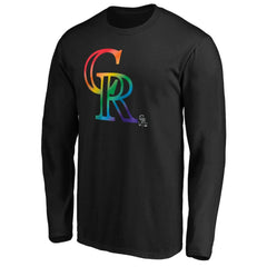 Colorado Rockies Team Pride Logo Long Sleeve T-Shirt - Black T-shirts