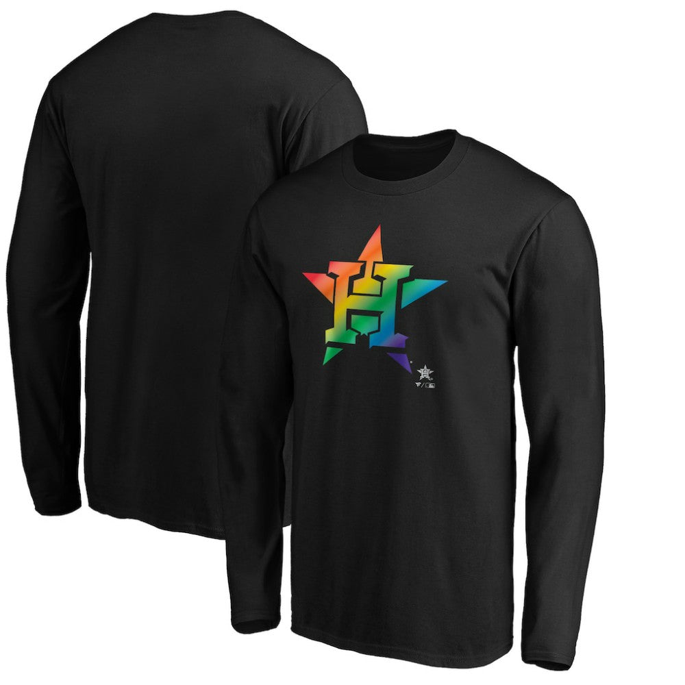 Houston Astros Team Pride Logo Long Sleeve T-Shirt - Black T-shirts
