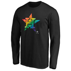 Houston Astros Team Pride Logo Long Sleeve T-Shirt - Black T-shirts