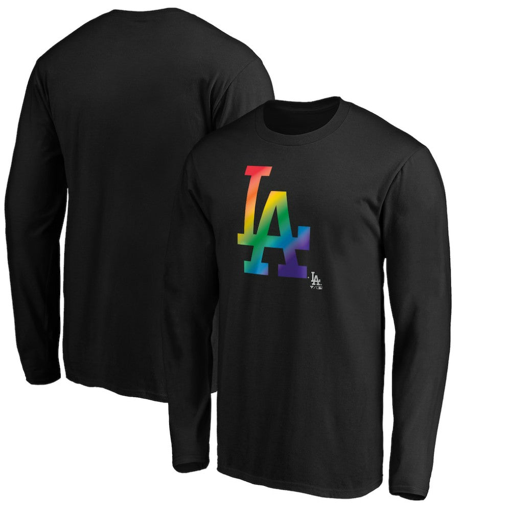 Los Angeles Dodgers Team Pride Logo Long Sleeve T-Shirt - Black T-shirts