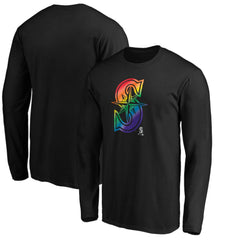Seattle Mariners Team Pride Logo Long Sleeve T-Shirt - Black T-shirts