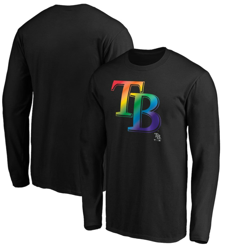 Tampa Bay Rays Team Pride Logo Long Sleeve T-Shirt - Black T-shirts