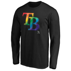 Tampa Bay Rays Team Pride Logo Long Sleeve T-Shirt - Black T-shirts