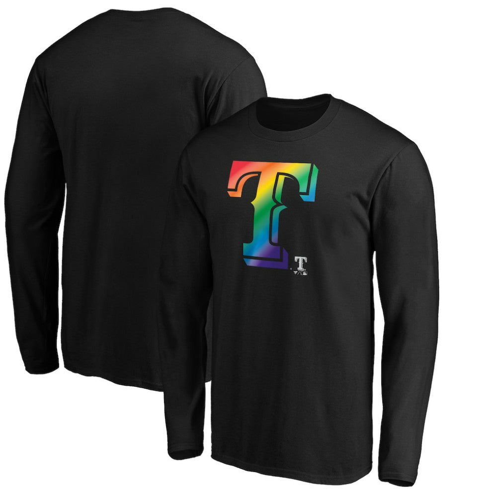 Texas Rangers Team Pride Logo Long Sleeve T-Shirt - Black T-shirts