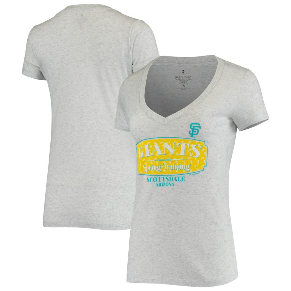 San Francisco Giants Soft as a Grape Women's Spring Training Tropical Banner T-Shirt - Heathered Gray T-shirts