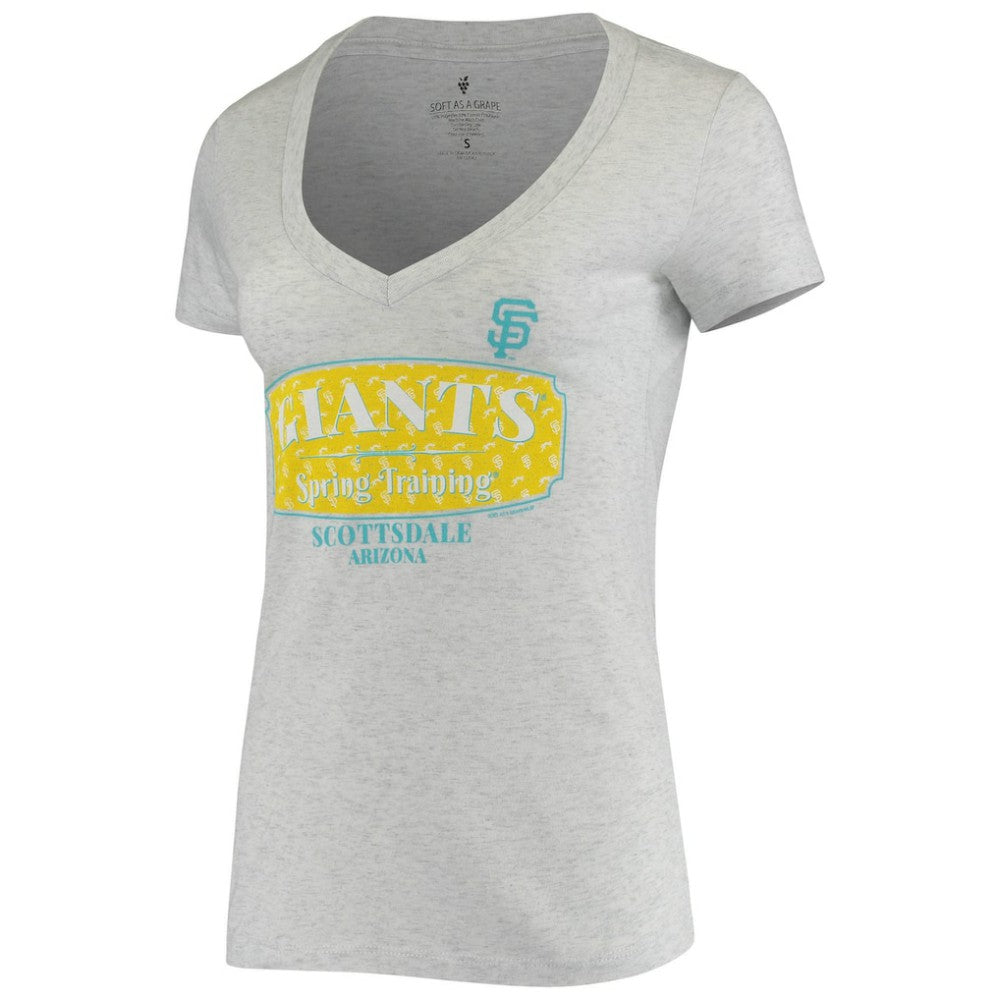 San Francisco Giants Soft as a Grape Women's Spring Training Tropical Banner T-Shirt - Heathered Gray T-shirts