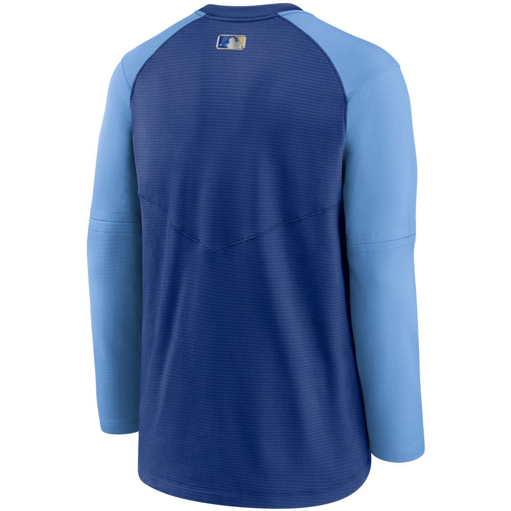 Kansas City Royals Nike Authentic Collection Pregame Performance Raglan Pullover Sweatshirt - Royal/Light Blue Pullover