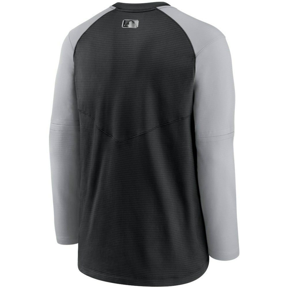 Chicago White Sox Nike Authentic Collection Pregame Performance Raglan Pullover Sweatshirt - Black/Gray Pullover