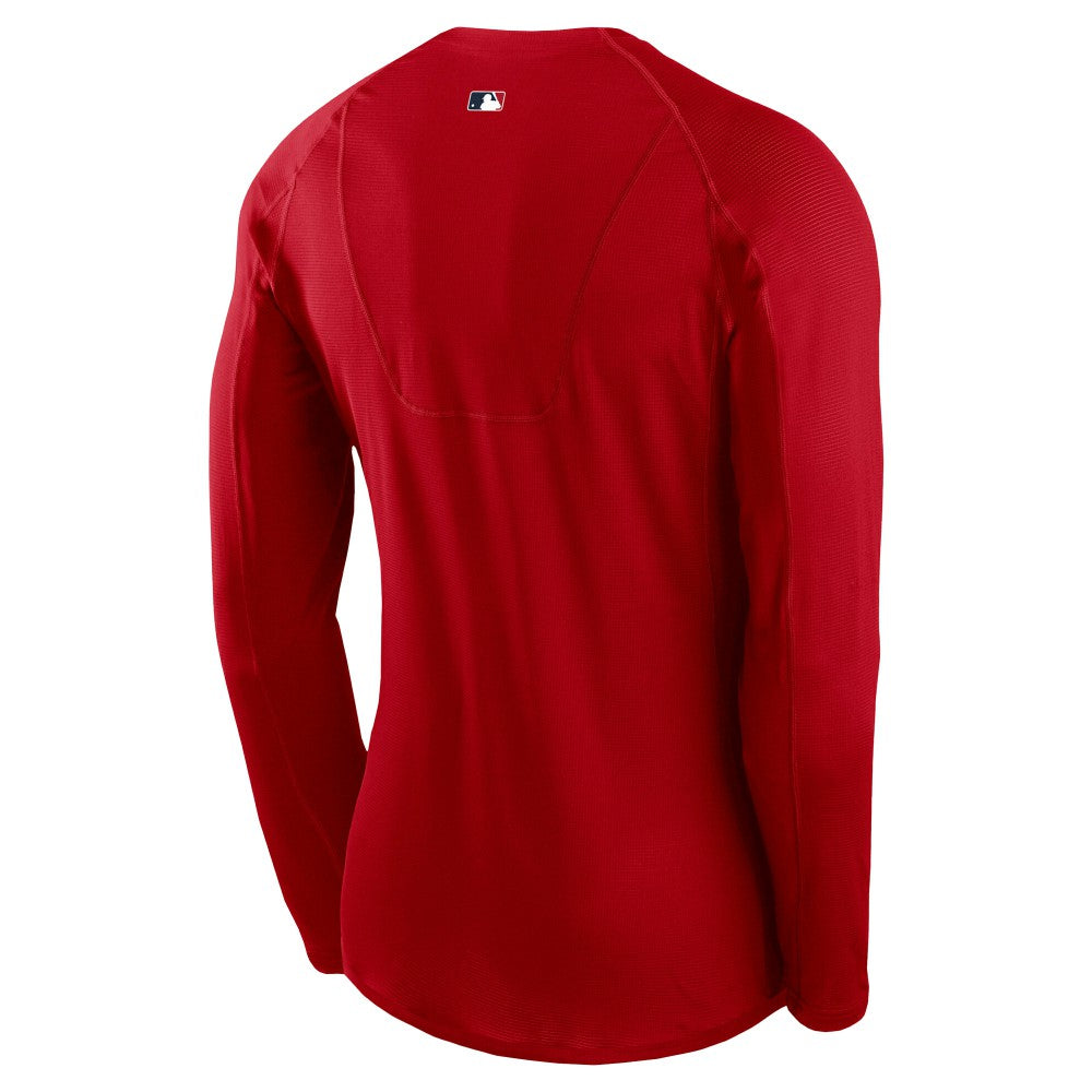 Los Angeles Angels Nike Authentic Collection Raglan Long Sleeve T-Shirt - Red T-shirts