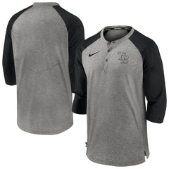Tampa Bay Rays Nike Authentic Collection Flux Henley Raglan 3/4-Sleeve T-Shirt - Gray T-shirts