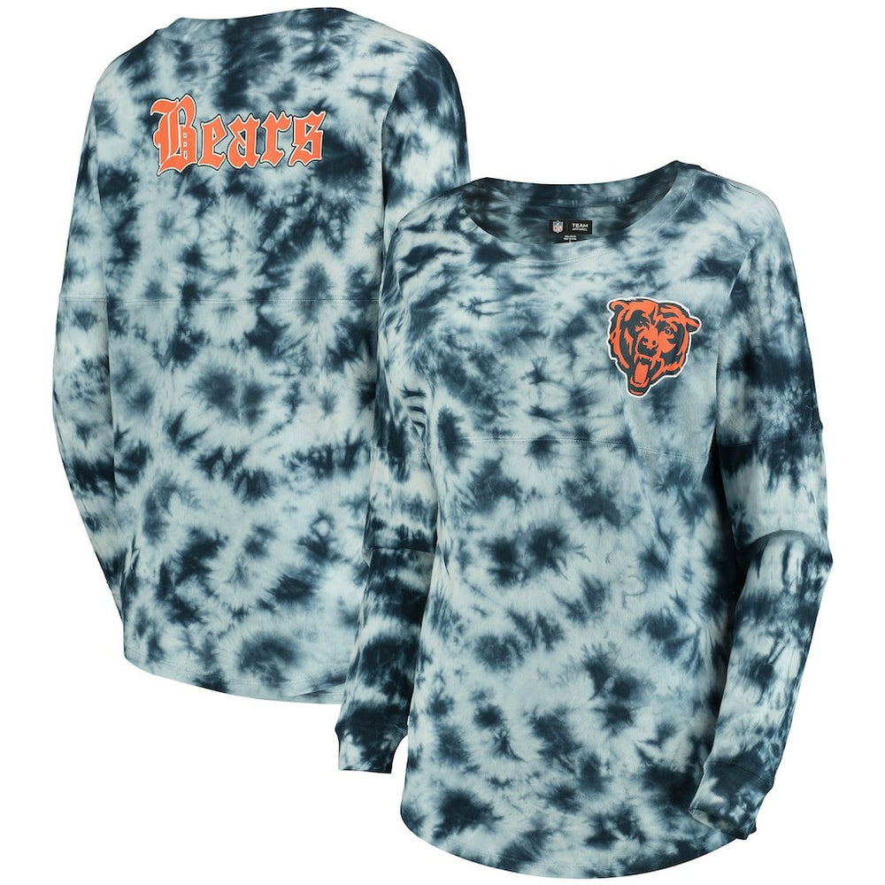 Chicago Bears New Era Women's Tie-Dye Long Sleeve T-Shirt - Navy T-shirts