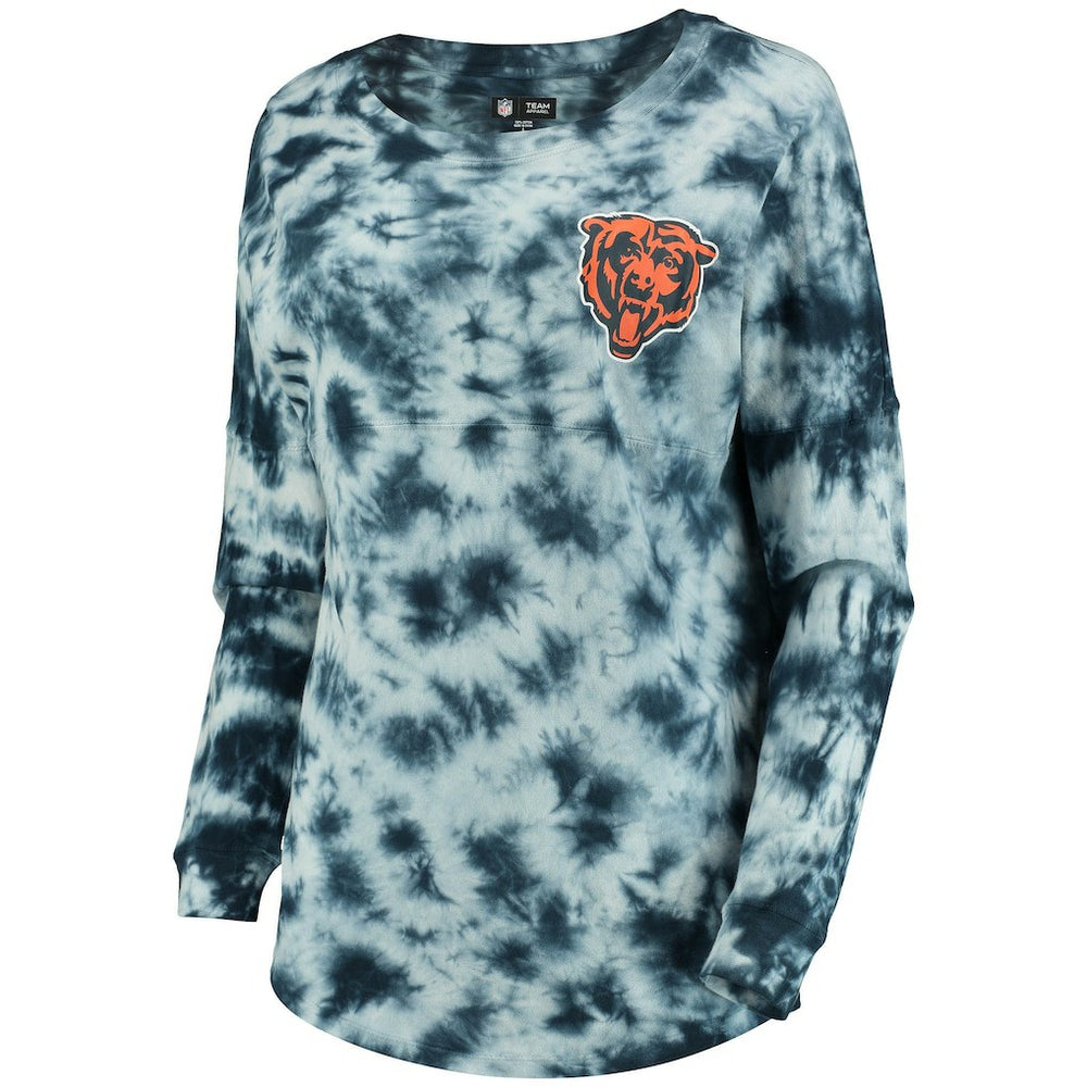 Chicago Bears New Era Women's Tie-Dye Long Sleeve T-Shirt - Navy T-shirts