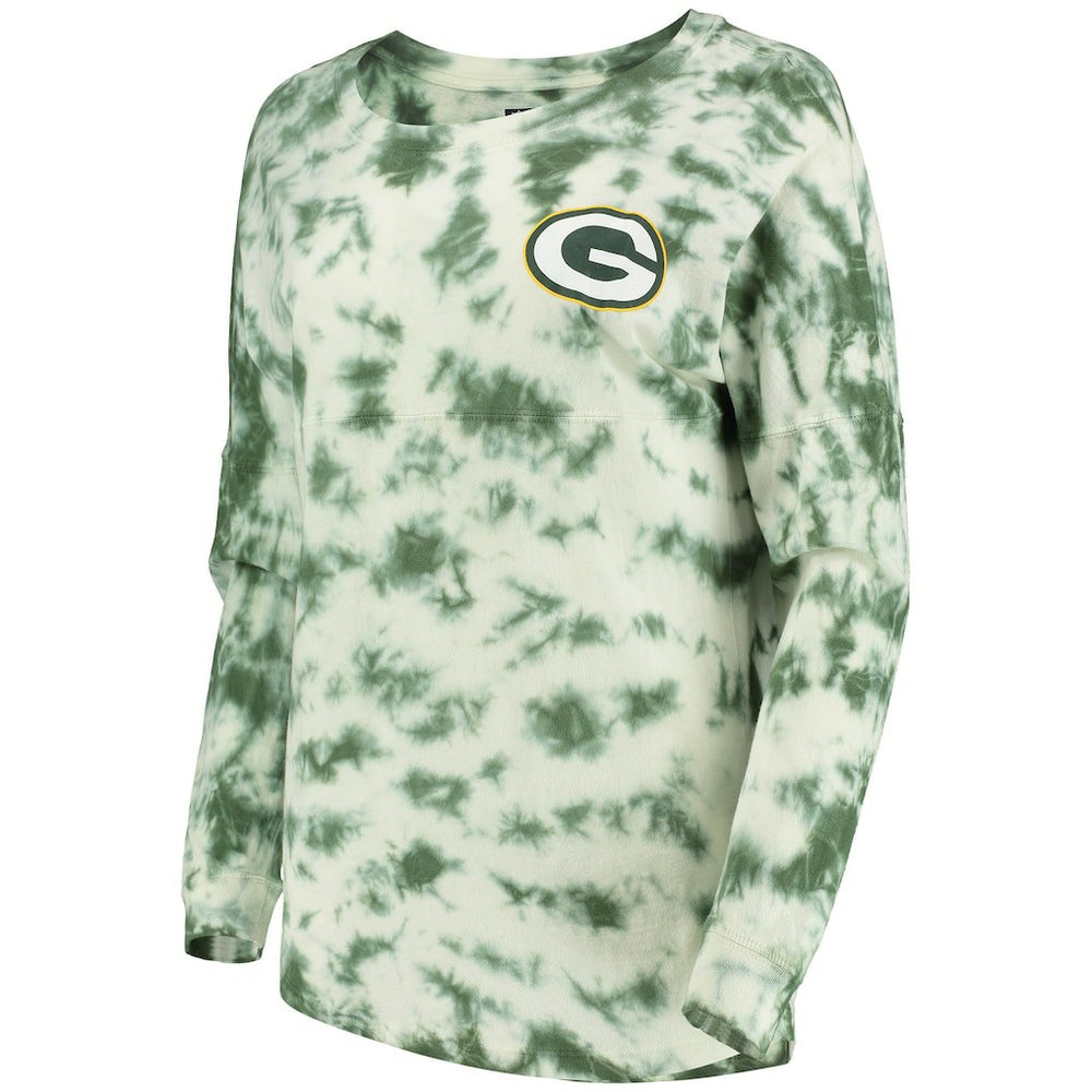 Green Bay Packers New Era Women's Tie-Dye Long Sleeve T-Shirt - Green T-shirts