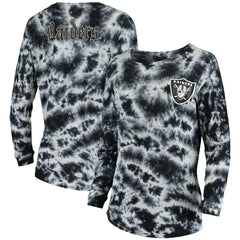 Las Vegas Raiders New Era Women's Tie-Dye Long Sleeve T-Shirt - Black T-shirts