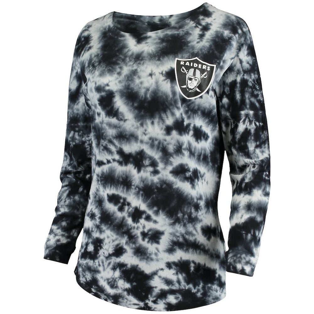 Las Vegas Raiders New Era Women's Tie-Dye Long Sleeve T-Shirt - Black T-shirts