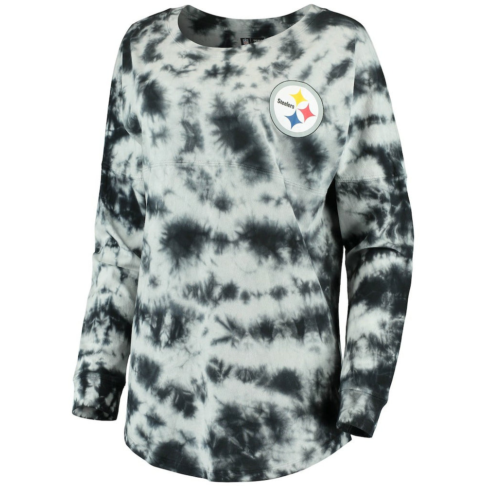 Pittsburgh Steelers New Era Women's Tie-Dye Long Sleeve T-Shirt - Black T-shirts