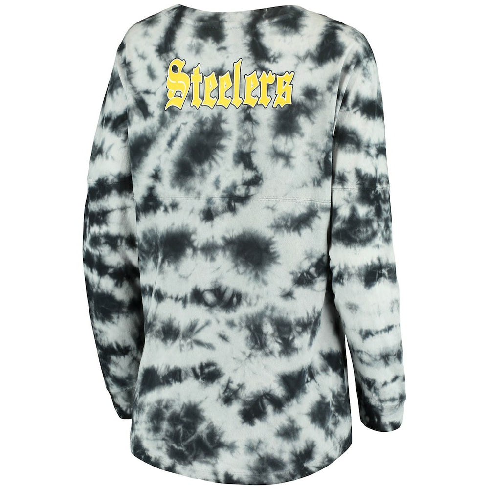 Pittsburgh Steelers New Era Women's Tie-Dye Long Sleeve T-Shirt - Black T-shirts