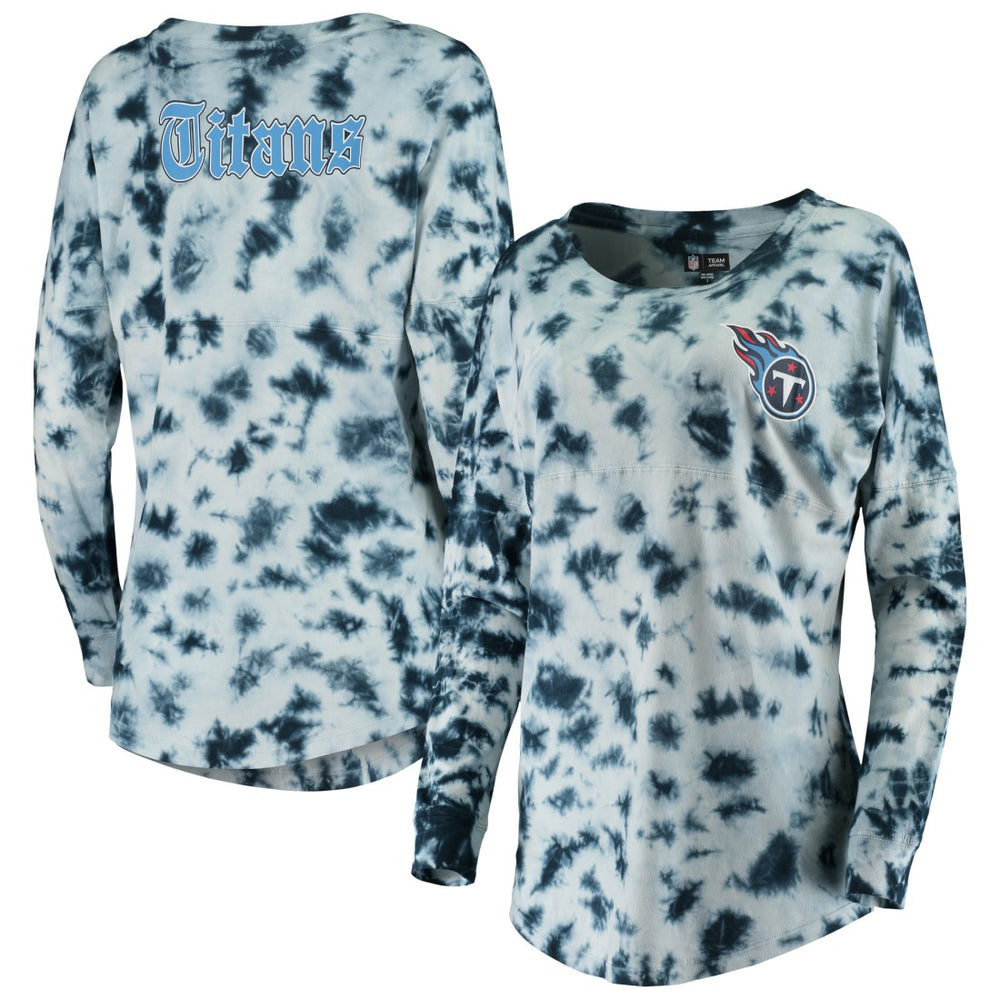 Tennessee Titans New Era Women's Tie-Dye Long Sleeve T-Shirt - Navy T-shirts