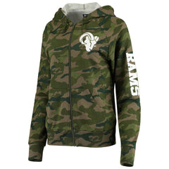 Los Angeles Rams New Era Women's Raglan Full-Zip Hoodie - Camo Hoodies