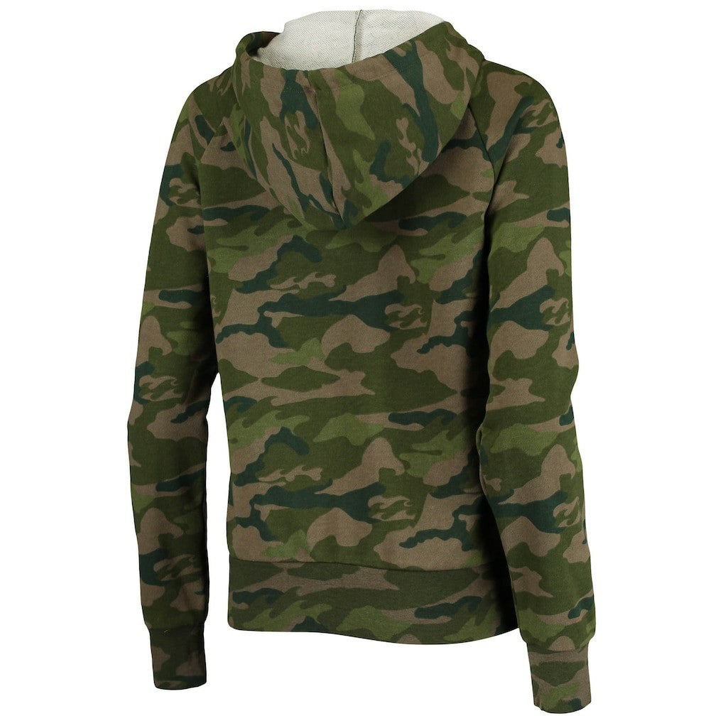 Los Angeles Rams New Era Women's Raglan Full-Zip Hoodie - Camo Hoodies