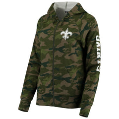 New Orleans Saints New Era Women's Raglan Full-Zip Hoodie - Camo Hoodies