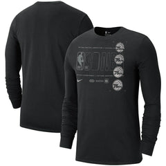 Philadelphia 76ers Courtside Chrome Long Sleeve T-Shirt Black - Nike