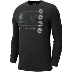 Philadelphia 76ers Courtside Chrome Long Sleeve T-Shirt Black - Nike