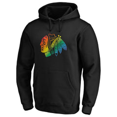 Chicago Blackhawks Team Pride Logo Pullover Hoodie - Black | US 3964474