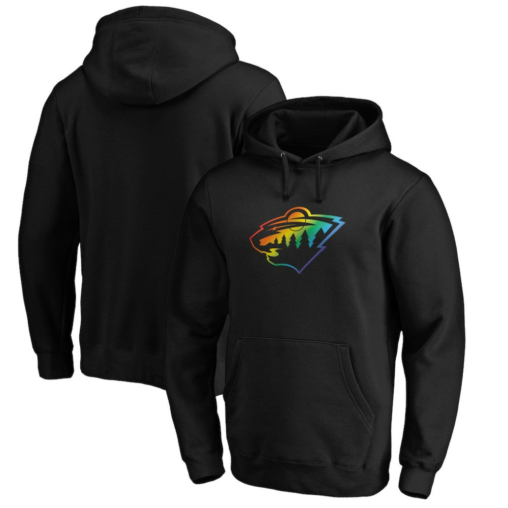 Minnesota Wild Team Pride Logo Pullover Hoodie - Black | US 3964482