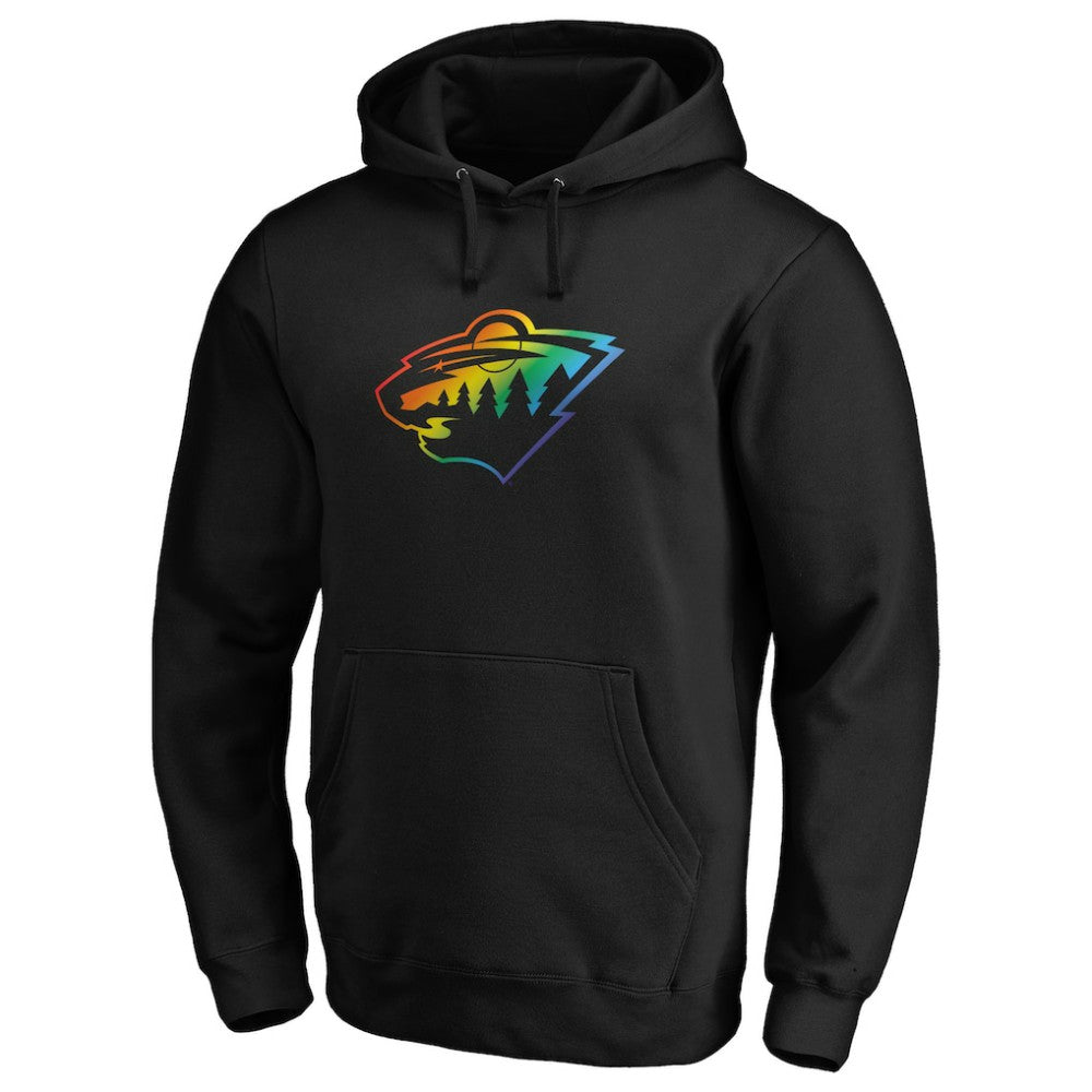 Minnesota Wild Team Pride Logo Pullover Hoodie - Black | US 3964482