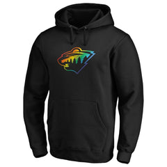 Minnesota Wild Team Pride Logo Pullover Hoodie - Black | US 3964482