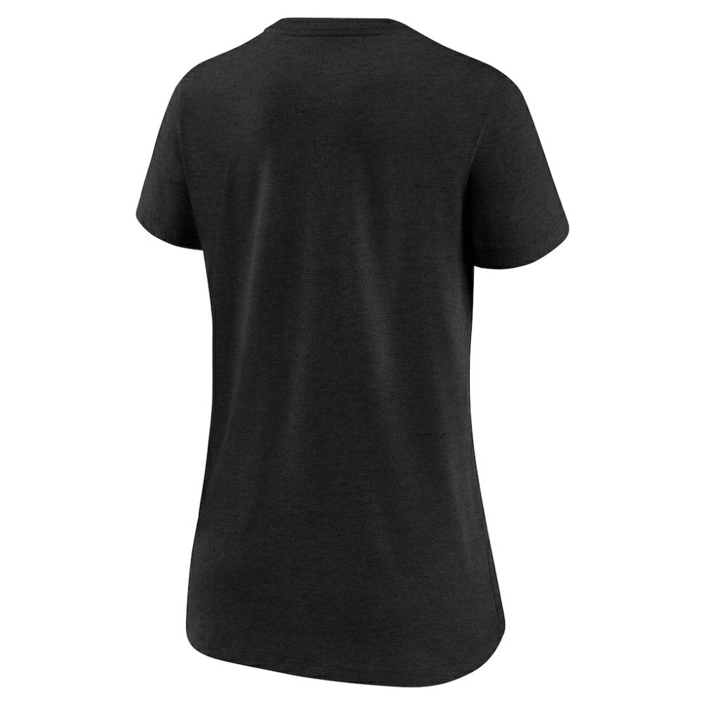 Miami Marlins Nike Women's Authentic Collection Tri-Blend V-Neck T-Shirt - Heather Black T-shirts
