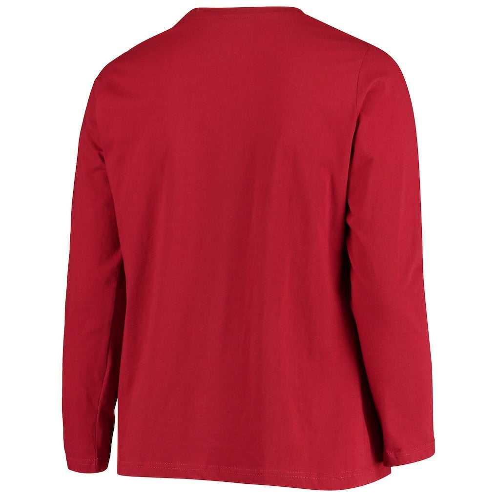 Arizona Cardinals Women's Plus Size Primary Logo Long Sleeve Scoop Neck T-Shirt - Cardinal T-shirts