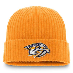 Nashville Predators Fanatics Core Primary Logo Cuffed Knit Hat - Gold | US 3970333