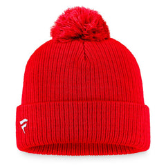 Chicago Blackhawks Fanatics Primary Logo Cuffed Knit Hat with Pom - Red | US 3970394