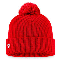 Washington Capitals Fanatics Primary Logo Cuffed Knit Hat with Pom - Red | US 3970399