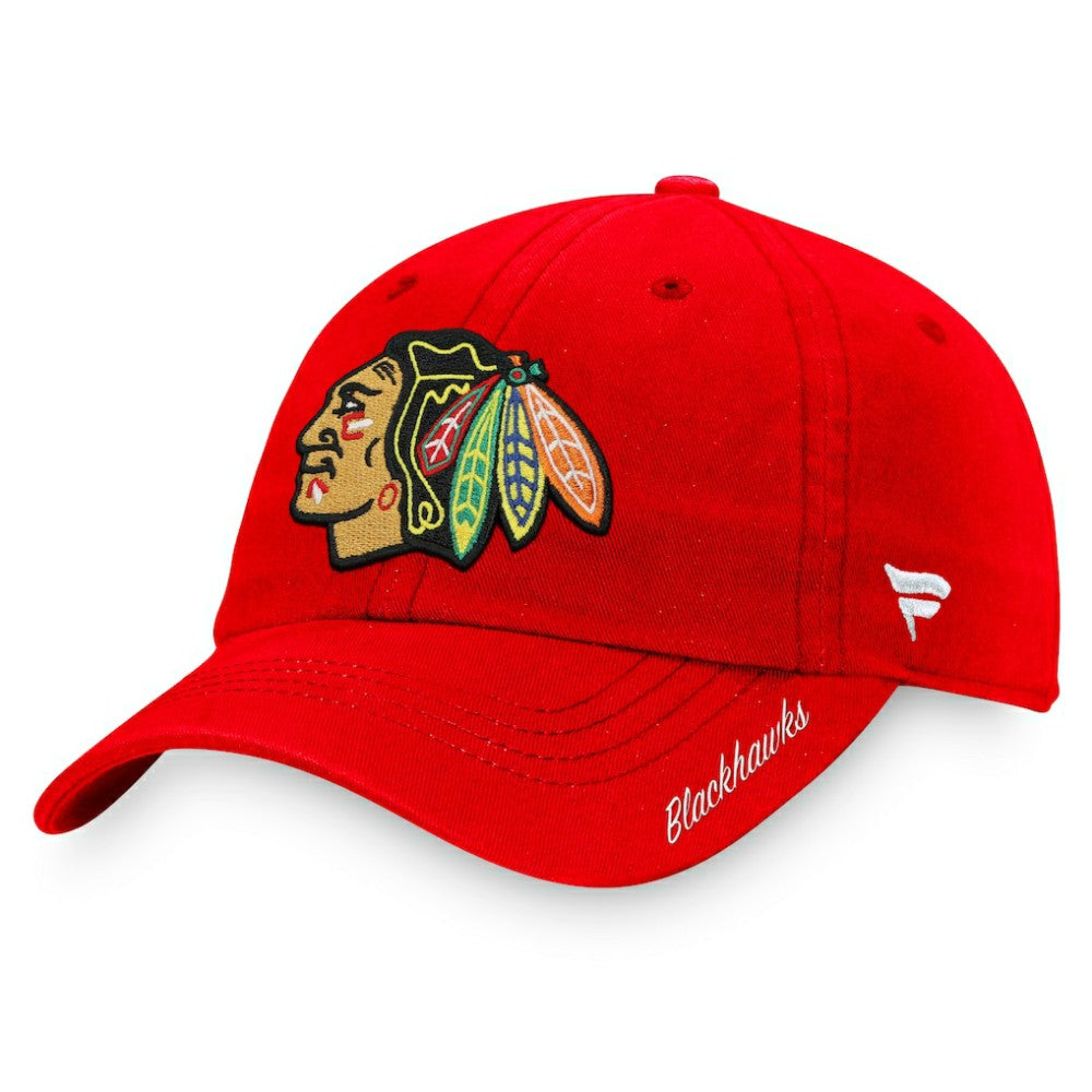 Chicago Blackhawks Fanatics Women's Core Primary Logo Adjustable Hat - Red | US 3971015