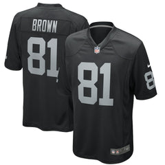 Tim Brown Las Vegas Raiders Game Retired Player Jersey - Black Jerseys