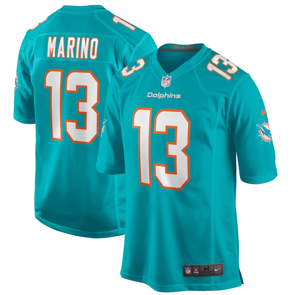Dan Marino Miami Dolphins Game Retired Player Jersey - Aqua Jerseys