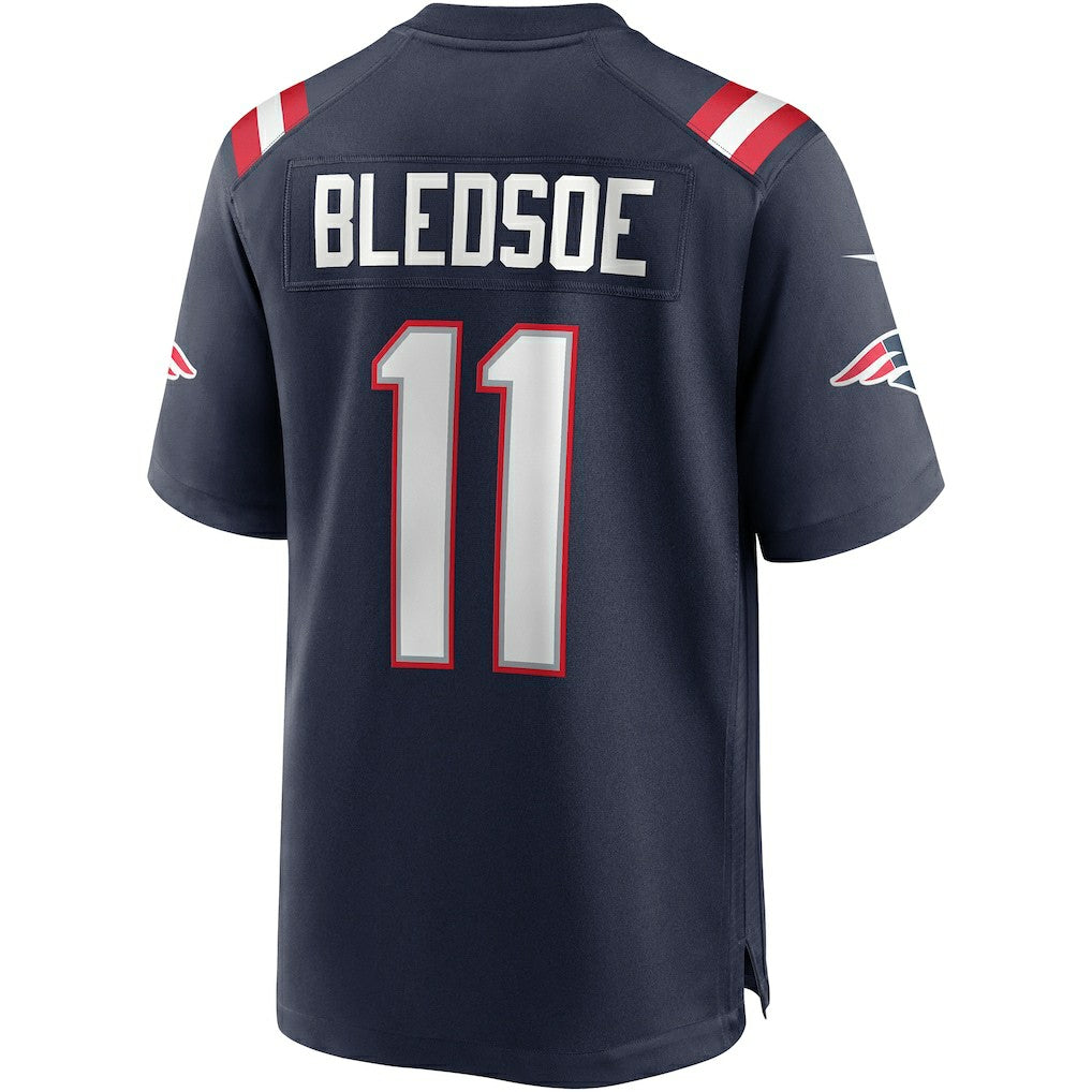 Drew Bledsoe New England Patriots Game Retired Player Jersey - Navy Jerseys