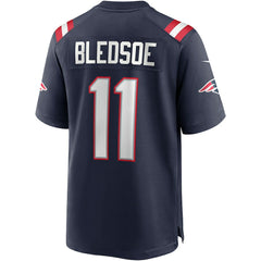 Drew Bledsoe New England Patriots Game Retired Player Jersey - Navy Jerseys