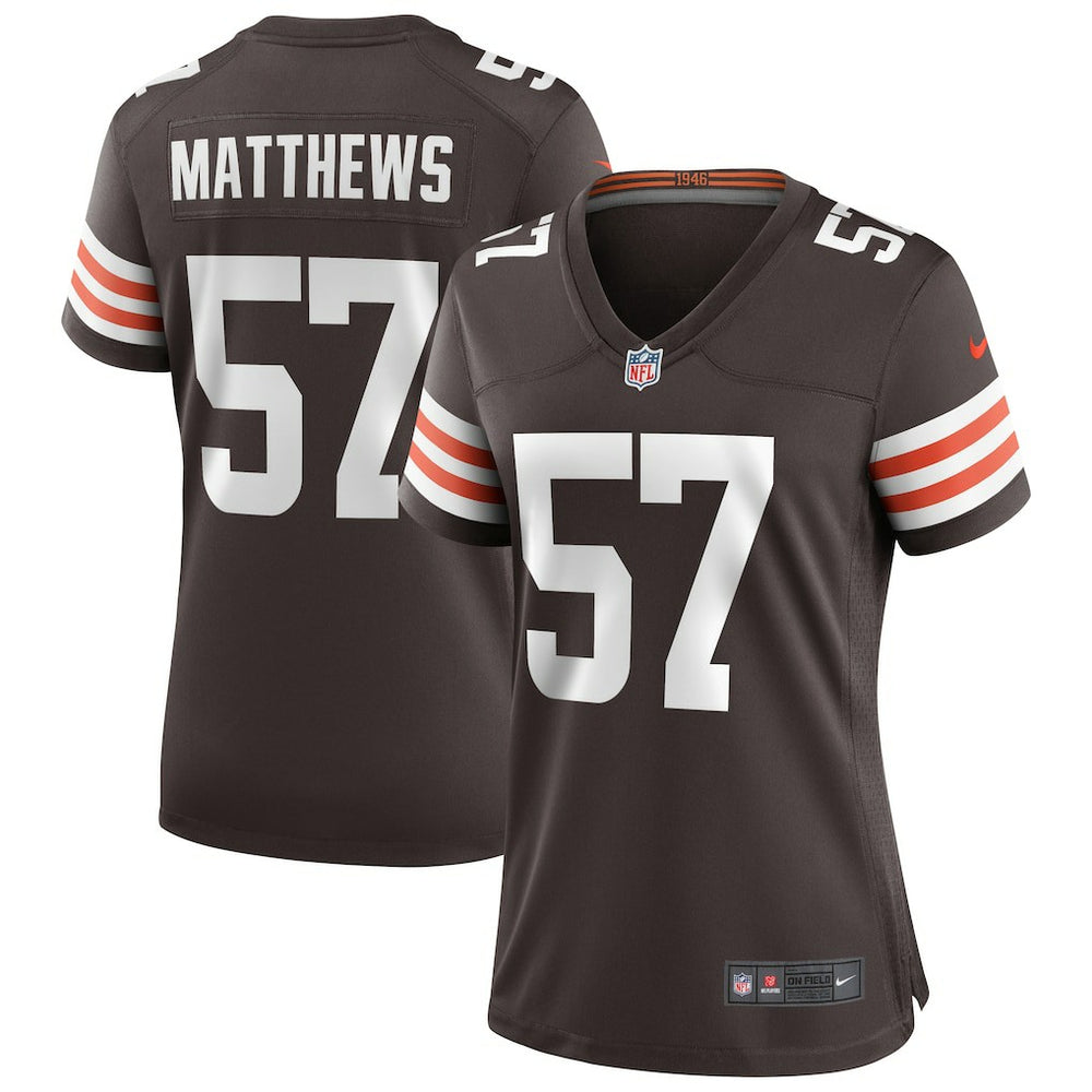Clay Matthews Cleveland Browns Women's Game Retired Player Jersey - Brown Jerseys