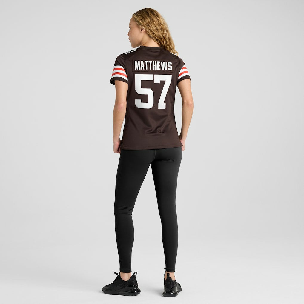 Clay Matthews Cleveland Browns Women's Game Retired Player Jersey - Brown Jerseys