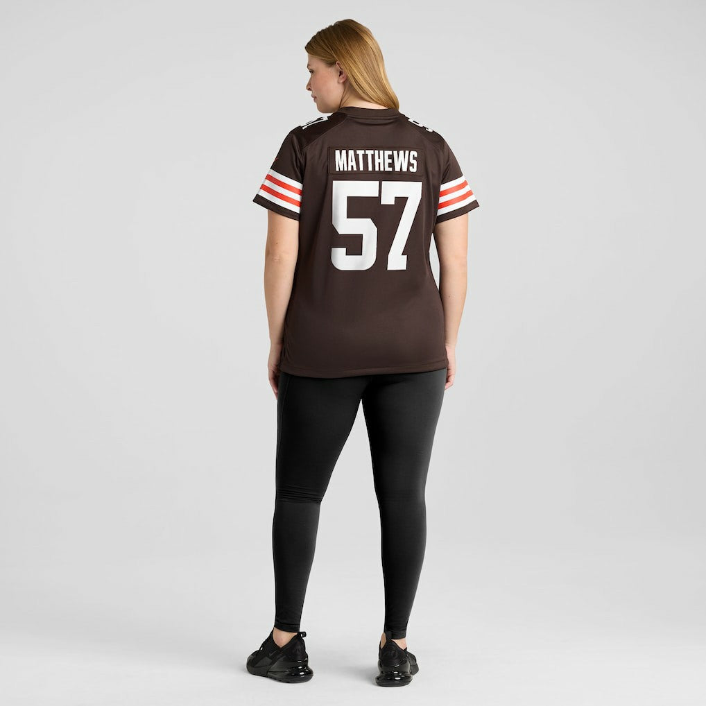 Clay Matthews Cleveland Browns Women's Game Retired Player Jersey - Brown Jerseys